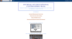 Desktop Screenshot of journalofeducationalcontroversy.blogspot.com