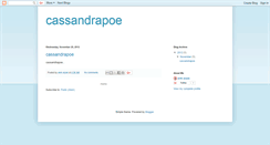 Desktop Screenshot of cassandrapoe.blogspot.com