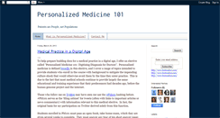 Desktop Screenshot of personalizedmedicine101.blogspot.com