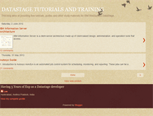 Tablet Screenshot of datastagetutorialsandtraining.blogspot.com