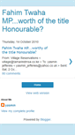 Mobile Screenshot of fahimtwahampworthofthetitlehonourable.blogspot.com