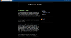 Desktop Screenshot of one-sideddice.blogspot.com