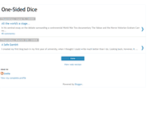 Tablet Screenshot of one-sideddice.blogspot.com