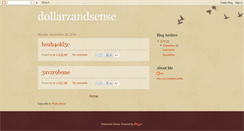 Desktop Screenshot of dollarzandsense.blogspot.com