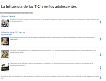 Tablet Screenshot of influencia-de-las-tics-adolescentes.blogspot.com