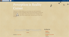 Desktop Screenshot of perceptionisrealitycorner.blogspot.com