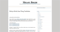 Desktop Screenshot of melayubolehinfo.blogspot.com