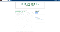 Desktop Screenshot of isitworthmymoney.blogspot.com