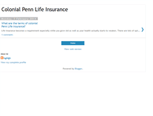 Tablet Screenshot of colonialpennlifeinsurance.blogspot.com