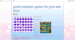 Desktop Screenshot of goodcomputergamesforgirlsandboys.blogspot.com