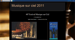 Desktop Screenshot of musique-sur-ciel-2011.blogspot.com