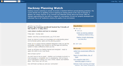 Desktop Screenshot of hackneyplanningwatch.blogspot.com