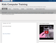 Tablet Screenshot of kidscomputertraining.blogspot.com