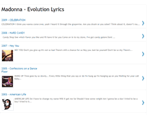 Tablet Screenshot of madonna-evolutionmadonna-lyrics.blogspot.com