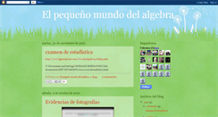 Desktop Screenshot of elpequeomundodelalgebra.blogspot.com