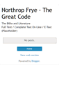 Mobile Screenshot of northropfrye-thegreatcode.blogspot.com