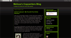 Desktop Screenshot of copywritermelissa.blogspot.com