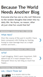 Mobile Screenshot of becausetheworldneedsanotherblog.blogspot.com