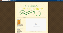 Desktop Screenshot of choicespirit.blogspot.com