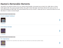 Tablet Screenshot of maxtonsmemorablemoments.blogspot.com