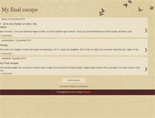 Tablet Screenshot of myfinalescape.blogspot.com