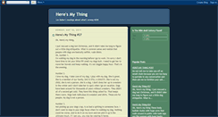 Desktop Screenshot of heresmything.blogspot.com