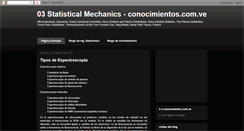 Desktop Screenshot of conocimientosstatisticalmechanics.blogspot.com