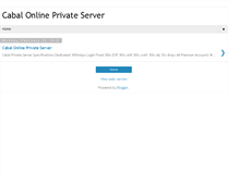 Tablet Screenshot of cabalonlineprivateserver.blogspot.com