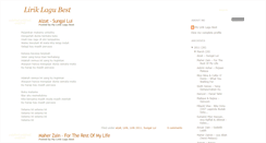 Desktop Screenshot of myliriklagubest.blogspot.com