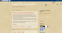 Desktop Screenshot of musicforcreatures.blogspot.com