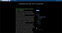 Desktop Screenshot of communicationwithmankind.blogspot.com