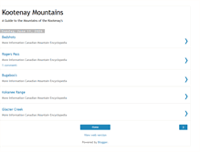 Tablet Screenshot of kootenaymountains.blogspot.com