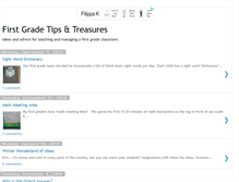 Tablet Screenshot of firstgradetips.blogspot.com