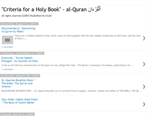 Tablet Screenshot of criteriaforaholybook-quran.blogspot.com