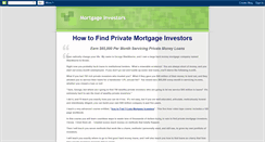 Desktop Screenshot of mortgage-investors.blogspot.com