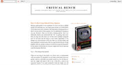 Desktop Screenshot of critical-bench.blogspot.com