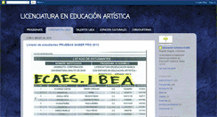 Desktop Screenshot of educacionartisticacumd.blogspot.com