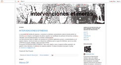 Desktop Screenshot of intervencionesefimeras.blogspot.com