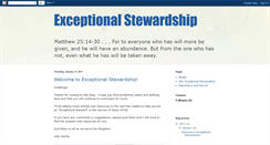 Desktop Screenshot of exceptionalstewardship.blogspot.com