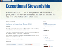 Tablet Screenshot of exceptionalstewardship.blogspot.com