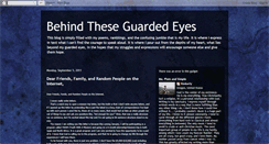 Desktop Screenshot of behindtheseguardedeyes.blogspot.com