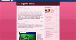 Desktop Screenshot of dejenmepensar.blogspot.com