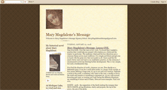 Desktop Screenshot of marymagdalenesmessage.blogspot.com