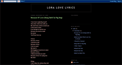 Desktop Screenshot of loralovelyrics.blogspot.com