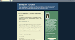Desktop Screenshot of eattolivenutrition.blogspot.com