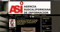 Desktop Screenshot of agenciasudcalifornianainformacion.blogspot.com