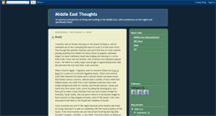 Desktop Screenshot of middleeastthoughts.blogspot.com