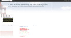 Desktop Screenshot of medicaltranscriptionjobsinbangalore.blogspot.com