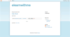 Desktop Screenshot of elearnwithme.blogspot.com