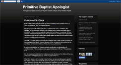 Desktop Screenshot of primitivebaptistapologist.blogspot.com